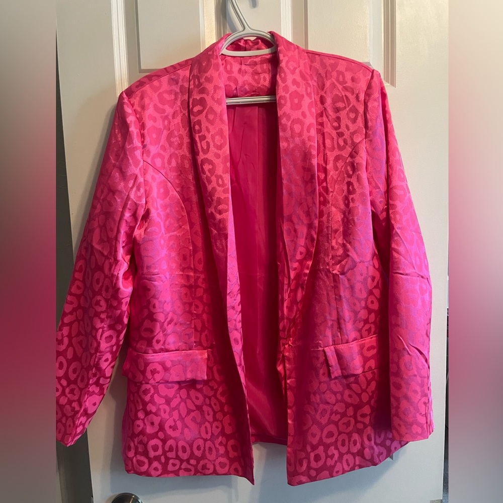 Hot Pink Leopard Blazer - BRAND NEW